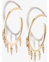 Sydney Evan - 14k Yellow Medium Diamond Fringe Hoop Earrings - Women's - Diamond/14kt - Lyst