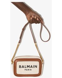 Balmain Neutral B-army Canvas Cross Body Bag - - Leather/cotton/linen/flax - Multicolour
