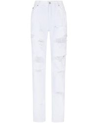 Dolce & Gabbana - Distressed Straight-leg Jeans - Lyst
