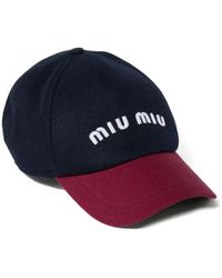 Miu Miu - Drill Cotton Baseball Cap - Lyst