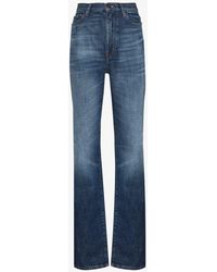 Saint Laurent High Waist Flared Jeans - Blue