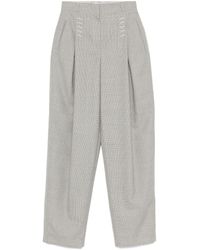 パンツ FENDI Micro check trousers Fendi Micro Check Trousers in Natural | Lyst