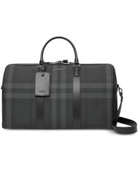 Burberry - Check-pattern Faux-leather Holdall - Lyst