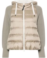 Brunello Cucinelli - Knitted-sleeves Puffer Jacket - Women's - Wool/silk/polyester/goose Feather - Lyst