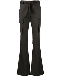 ANDREADAMO - Belted Flared Trousers - Lyst