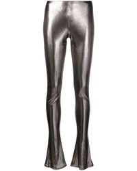 Blumarine - Laminated-finish High-waisted Trousers - Lyst