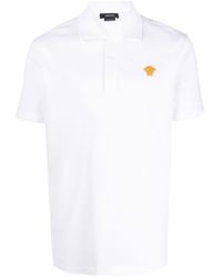 Versace - Medusa Embroidered Polo Shirt - Lyst