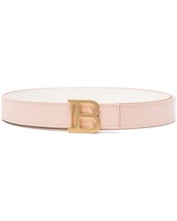 Balmain - Pink B-belt Reversible Leather Belt - Lyst