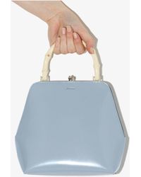 Jil Sander Small Leather Goji Square-frame Top-handle Bag in Green - Lyst