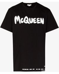 Alexander McQueen - Graffiti Logo Organic Cotton T-shirt - Lyst