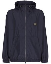Dolce & Gabbana - Nylon Jacket With Hood And Branded Tag - Lyst