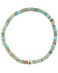 Luis Morais - 14k Yellow Small Lego Cube Beaded Bracelet - Men's - Turquoise/14kt /smoky Quartz - Lyst
