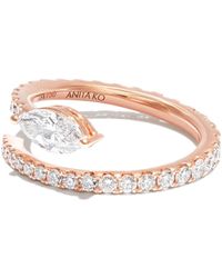 Anita Ko - 18k Rose Gold Diamond Coil Ring - Women's - Diamond/18kt Rose Gold - Lyst