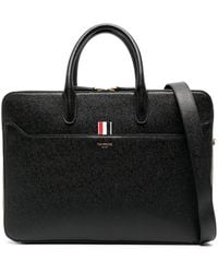 Thom Browne - Rwb-loop Leather Briefcase - Unisex - Calf Leather/polyester - Lyst