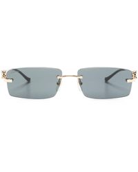 Cartier - Gold-tone Ct0430s Rectangle-frame Sunglasses - Women's - Metal - Lyst