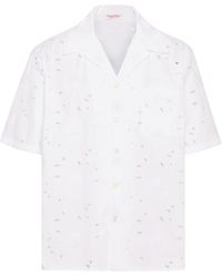 Valentino Garavani - Floral Broderie Anglaise Shirt - Men's - Cotton/polyester - Lyst