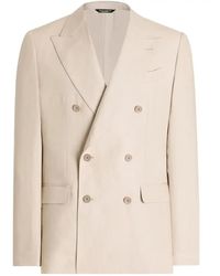 Dolce & Gabbana - Llinen Double-Breasted Blazer - Lyst