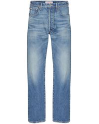Valentino Garavani - V Detail Straight-leg Jeans - Lyst