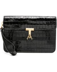 Tom Ford - Crocodile-embossed Leather Clutch Bag - Lyst