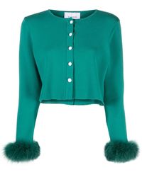 Sleeper - Detachable-Feather Trim Cardigan - Lyst