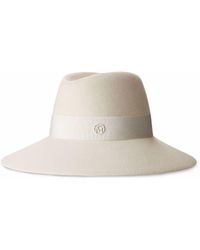 Maison Michel - White Kate Felt Fedora Hat - Lyst