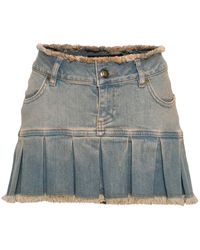 MISBHV - Pleated Denim Mini Skirt - Women's - Recycled Polyester/spandex/elastane/cotton/recycled Cotton - Lyst