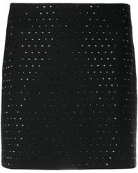 ANDAMANE - Rhinestone-detail Mini Skirt - Women's - Elastane/virgin Wool/polyester/acetatepolyester - Lyst