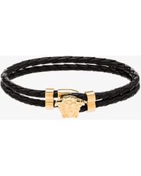 Versace - La Medusa Leather Bracelet - Lyst