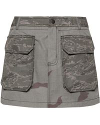 Marine Serre - Regenerated Camo Mini Skirt - Women's - Cotton/viscose/polyester - Lyst