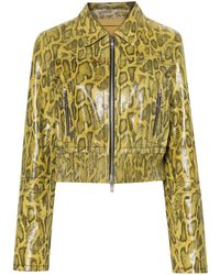 Stand Studio - Yellow Millicent Leather Jacket - Women's - Polyester/goat Skin/viscose - Lyst