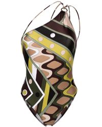 Emilio Pucci - Graphic-print Ring-detail Swimsuit - Lyst