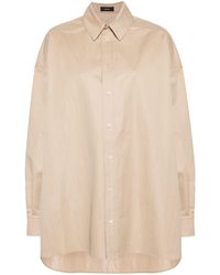 Wardrobe NYC - Khaki Beige Gabardine Mini Shirt-dress - Lyst