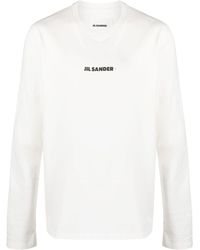 Jil Sander - Logo-print Long-sleeves Cotton T-shirt - Lyst