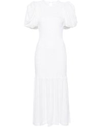 ROTATE BIRGER CHRISTENSEN - Puff-sleeve Midi Dress - Women's - Elastane/polyester/recycled Polyester - Lyst