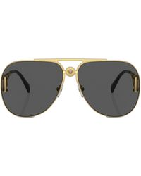 Versace - -tone Medusa biggie Pilot-frame Sunglasses - Unisex - Steel - Lyst
