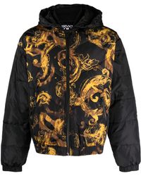 Versace - Watercolour Couture-print Padded Jacket - Men's - Polyester/duck Down/duck Feathers - Lyst