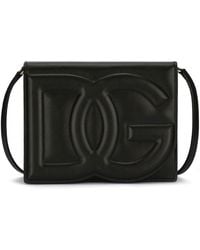 Dolce & Gabbana - Embossed Logo Leather Cross Body Bag - Lyst