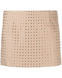 De La Vali - Beige Isidora Diamonté Mini Skirt - Lyst
