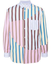 Comme des Garçons - Striped Panelled Cotton Shirt - Men's - Cotton - Lyst