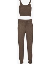 Reformation Caitlyn Knitted Top And Track Pants - Brown