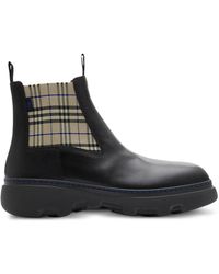 Burberry - Leather Creeper Low Chelsea Boots - Lyst