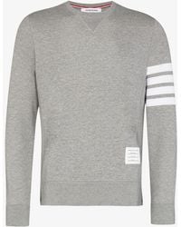 Thom Browne - 4Bar Cotton Crewneck Sweatshirt - Lyst