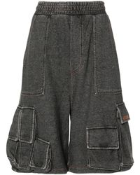 we11done - Black Cotton Cargo Track Shorts - Lyst