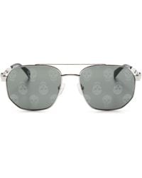 Alexander McQueen - Skull-print Pilot-frame Sunglasses - Lyst