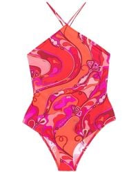 Emilio Pucci - Orchidee-Print Swimsuit - Lyst