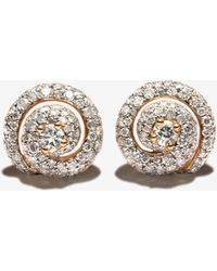 Yvonne Léon - 18k Yellow Coquillage Diamond And Sapphire Stud Earrings - Lyst