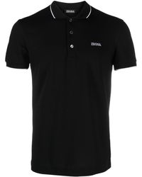 Zegna - Logo-embroidered Polo Shirt - Men's - Cotton/spandex/elastane - Lyst