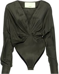 GAUGE81 - Nabi Long Sleeve Silk Bodysuit - Lyst