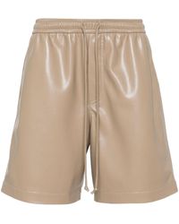 Nanushka - Neutral Elasticated-waist Faux-leather Shorts - Men's - Polyester/polyurethane - Lyst