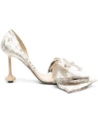 Loewe - Toy Bow-detailed Crushed-velvet Sandals - Lyst